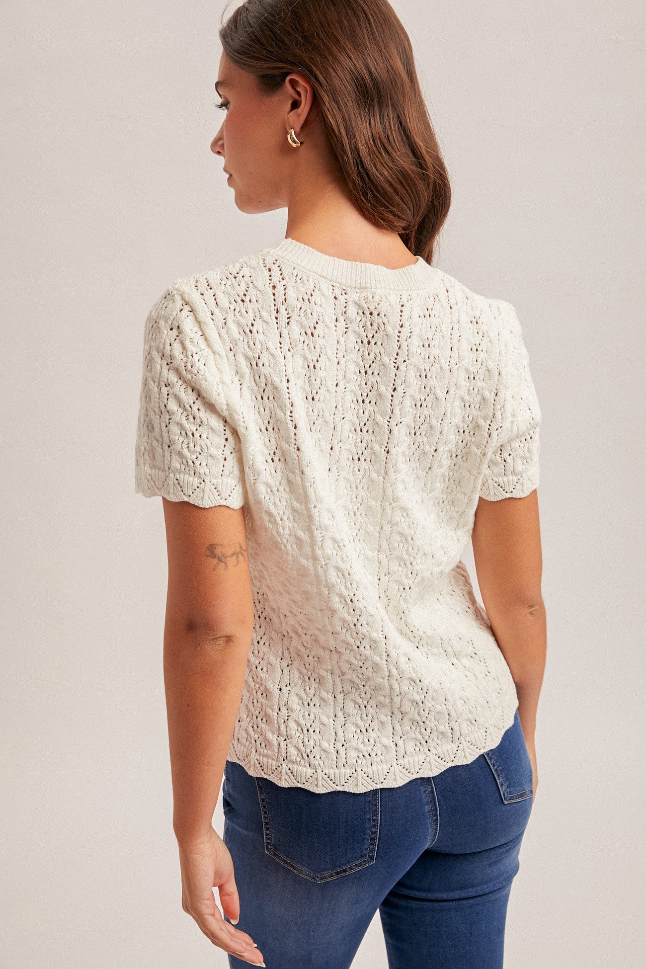 Lace Textured Knit Top