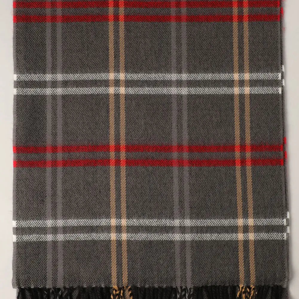 Super Soft Plaid Scarf in Grey