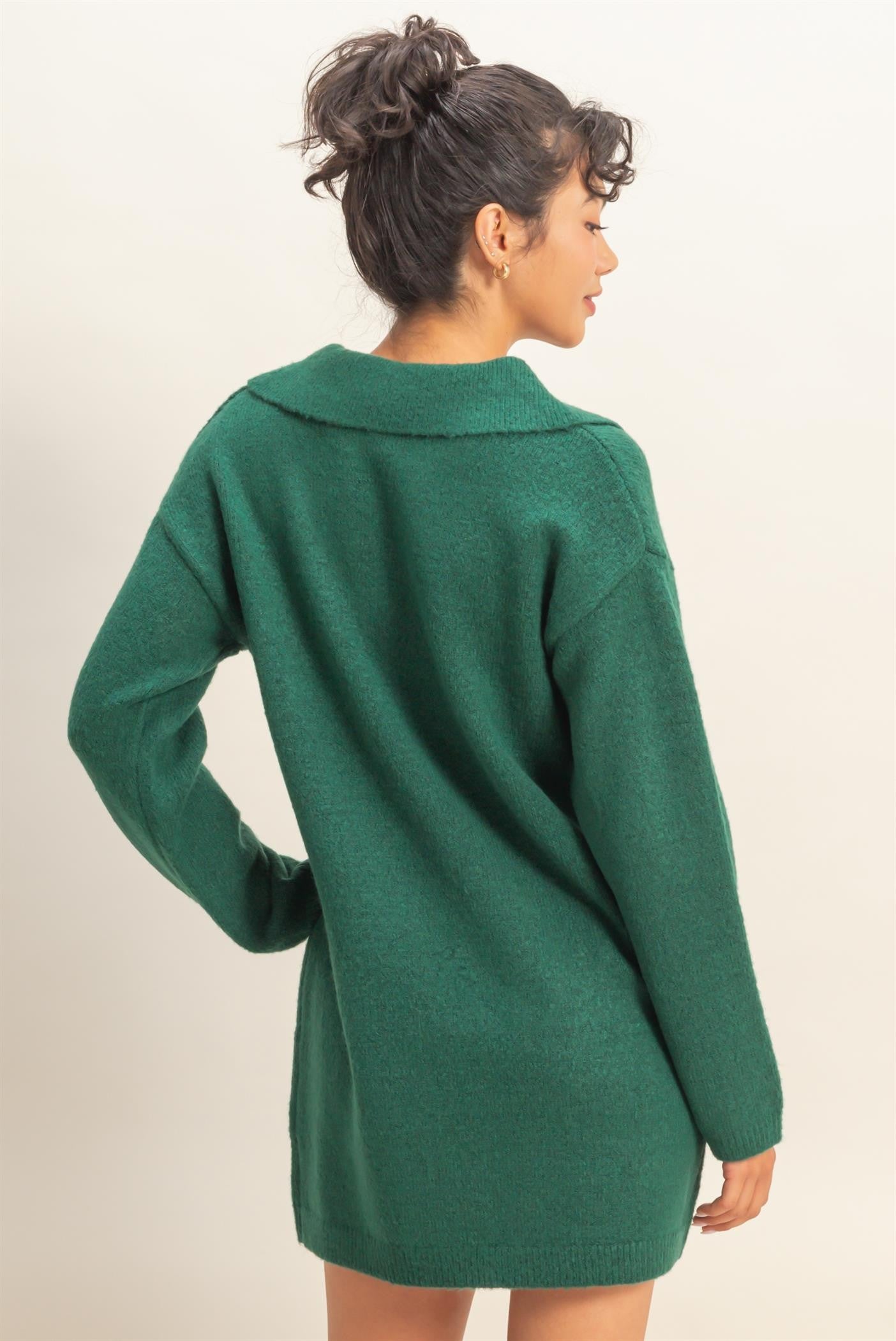 Sophisticated Polo Long Sleeve Sweater Dress