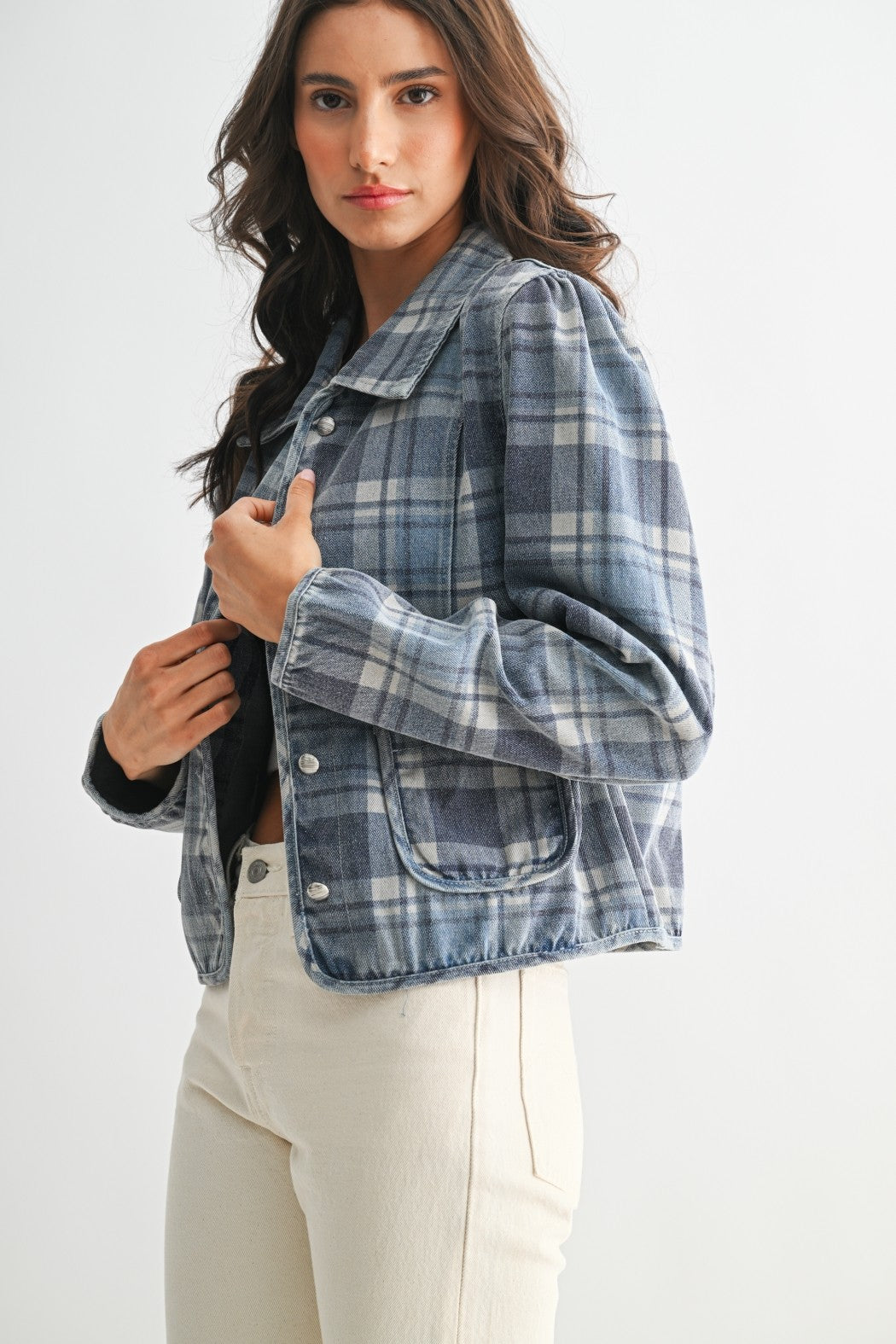 Plaid Denim Jacket