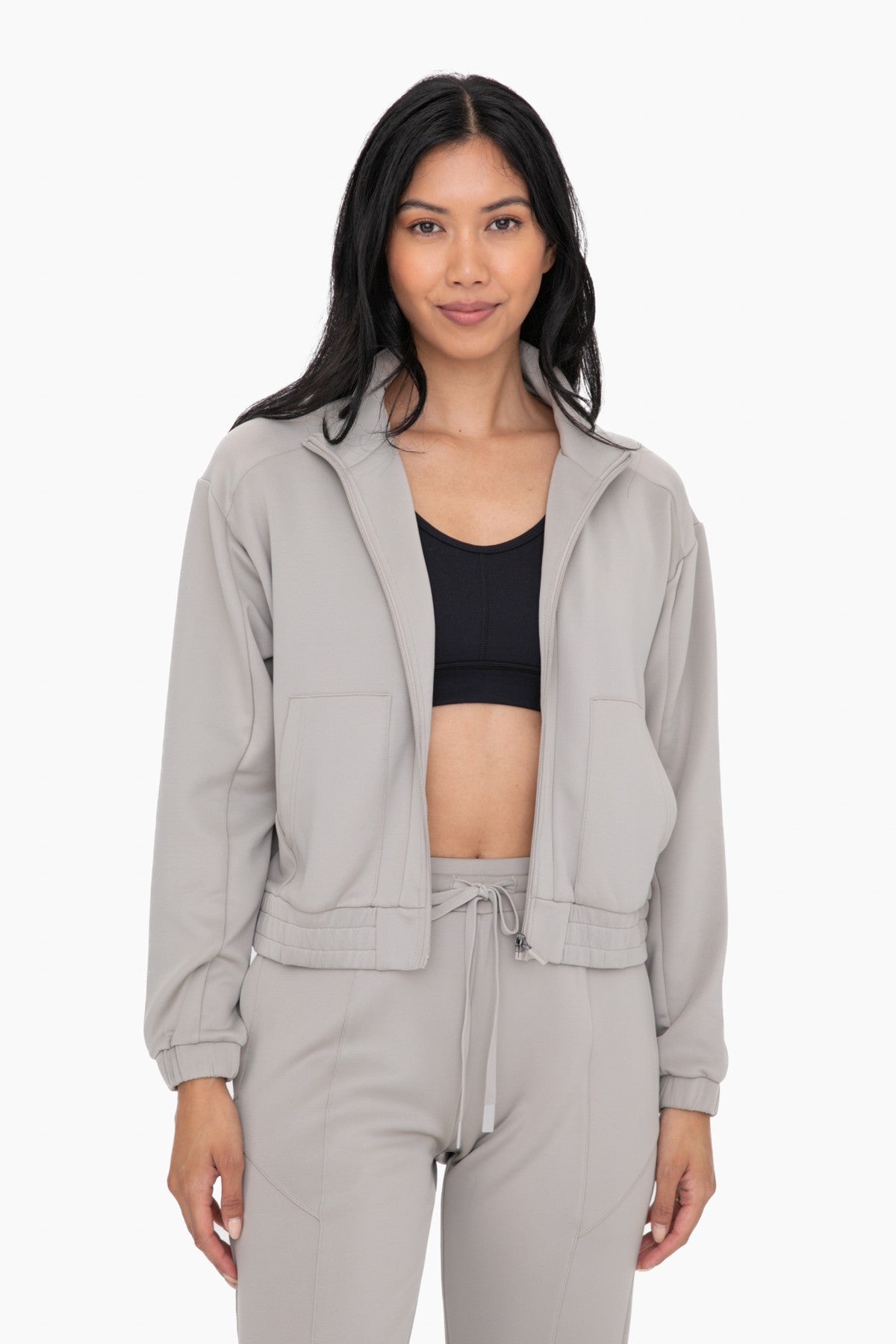 Mock Neck Zip-Up Jacket