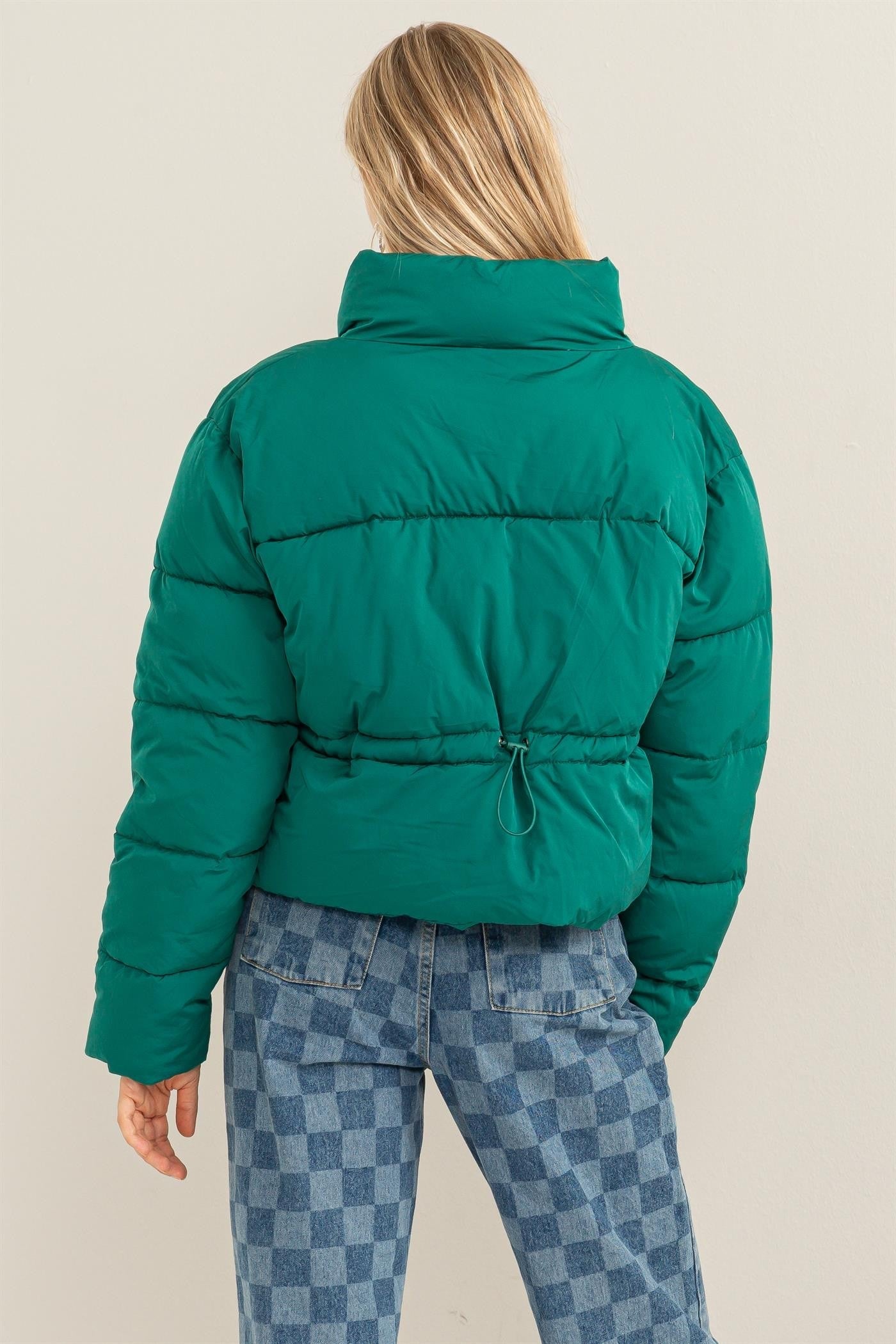 Quilted Puffer Jacket in Pine