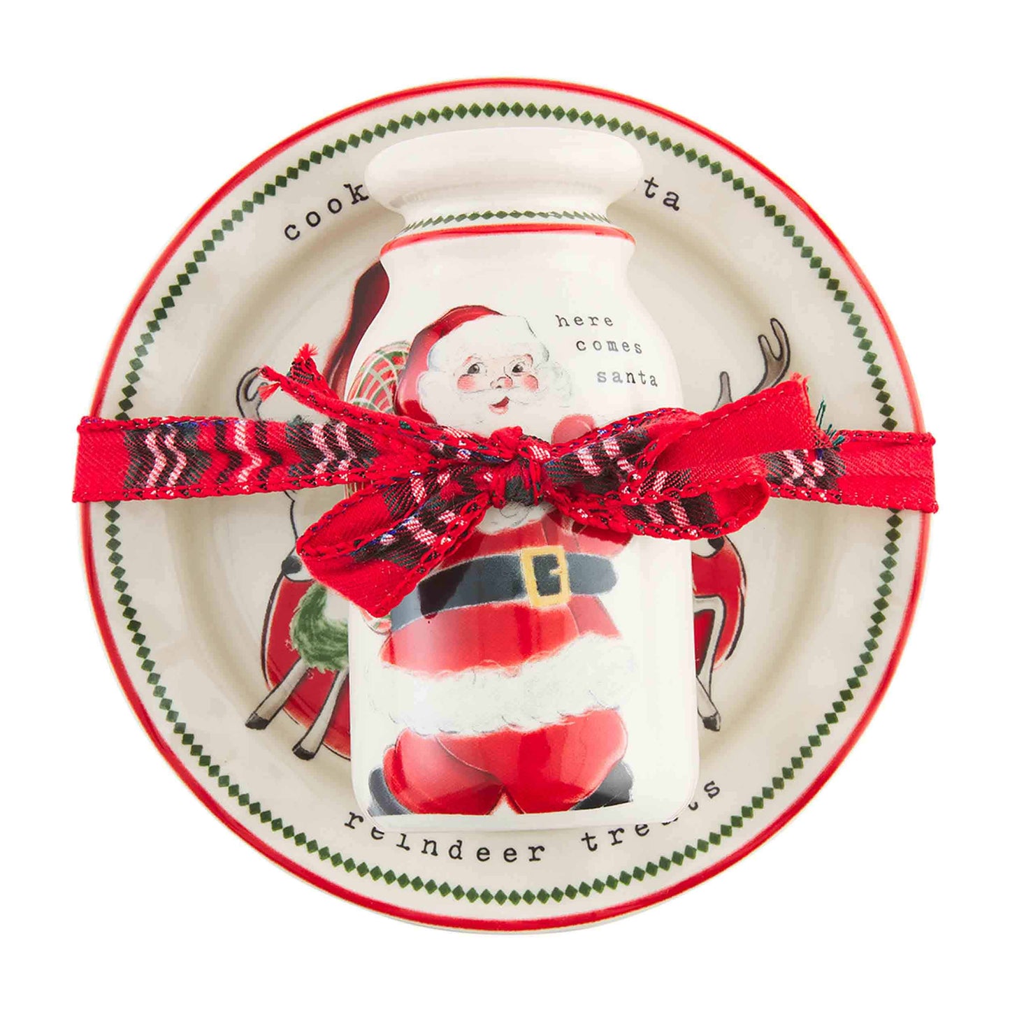 Vintage Santa Milk & Cookie Set