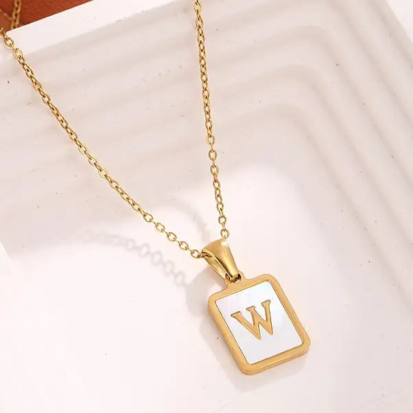 Mother of Pearl Letter Necklace