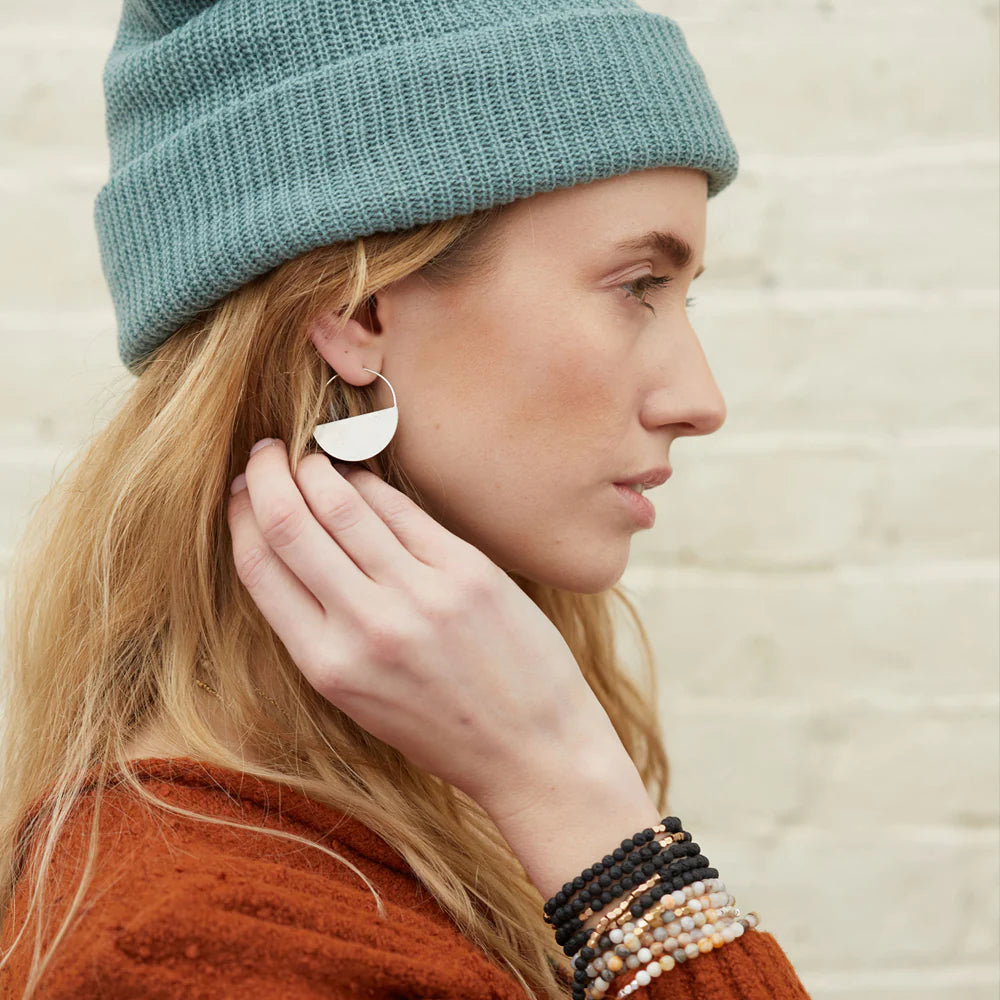 Lunar Hoop Gold Earrings