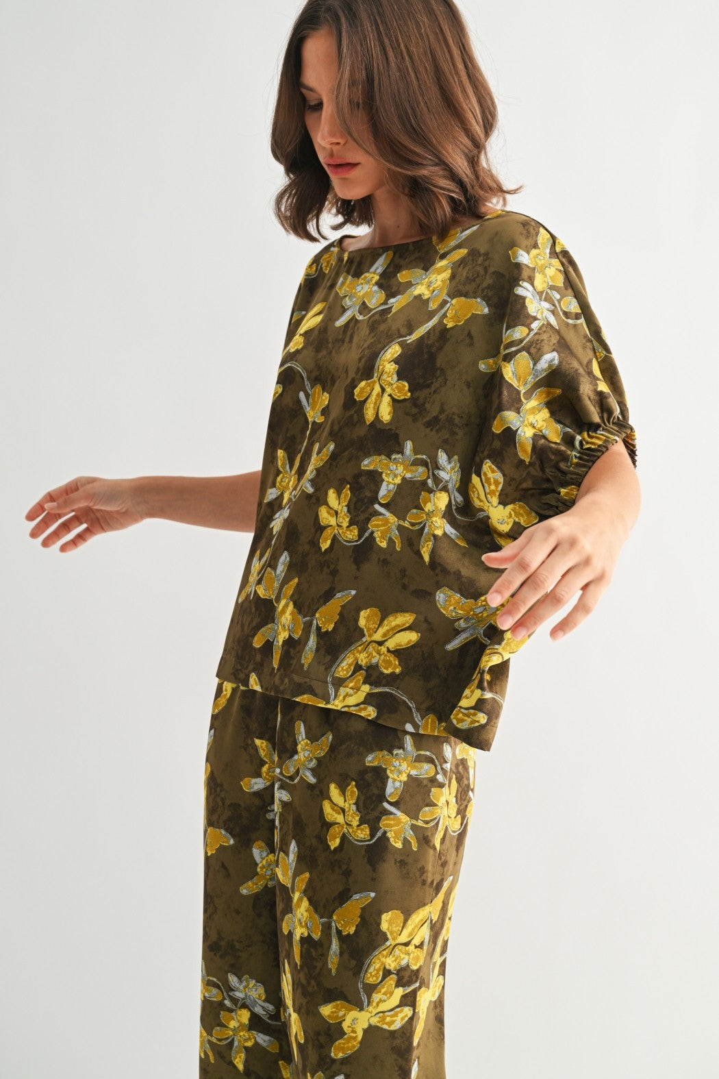 Flower Print Dolman Top