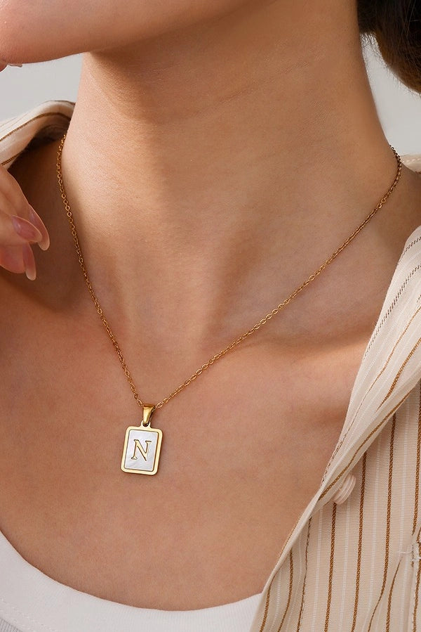 Mother of Pearl Letter Necklace