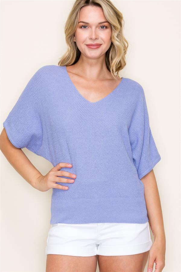 Periwinkle Short Sleeve Sweater