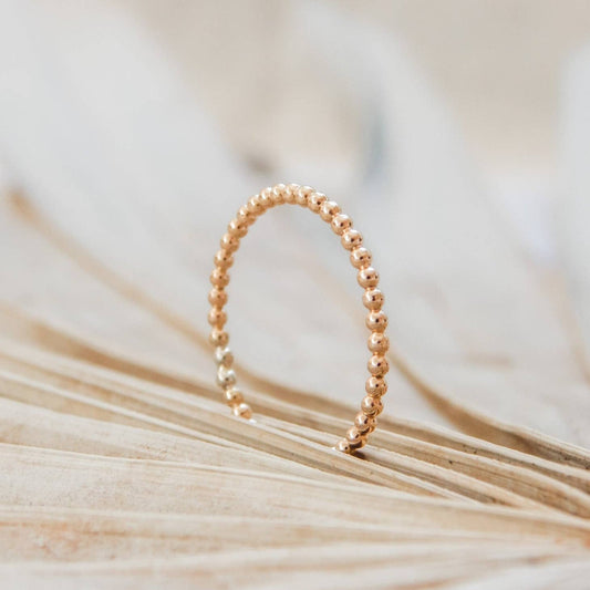 Beaded Stacking Ring in Gold