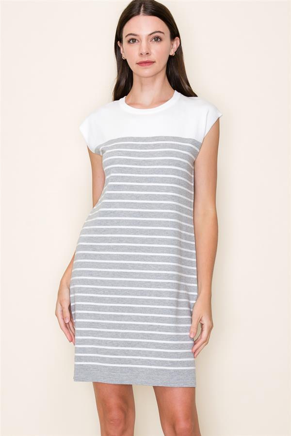 Stripe Crew Neck Tank Dress