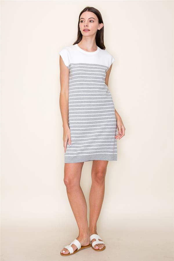 Stripe Crew Neck Tank Dress