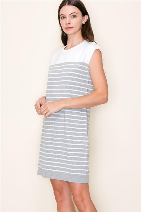 Stripe Crew Neck Tank Dress