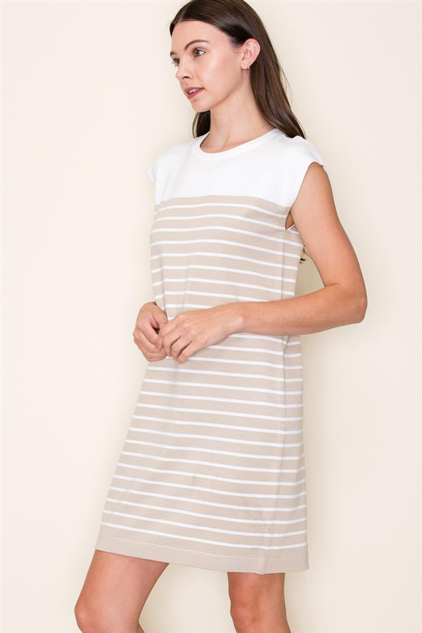Stripe Crew Neck Tank Dress