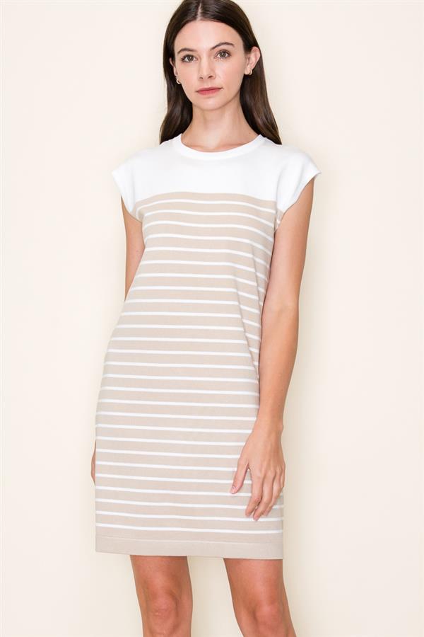 Stripe Crew Neck Tank Dress