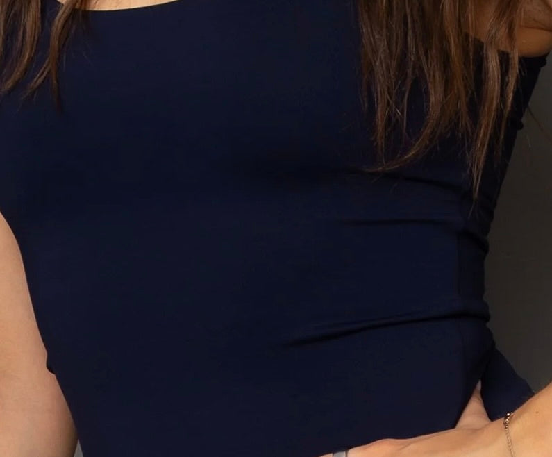 Second Skin Funnel Neck Ruched Top