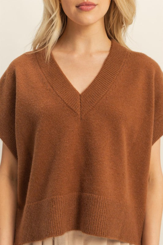 Oversized V-neck Sweater Vest
