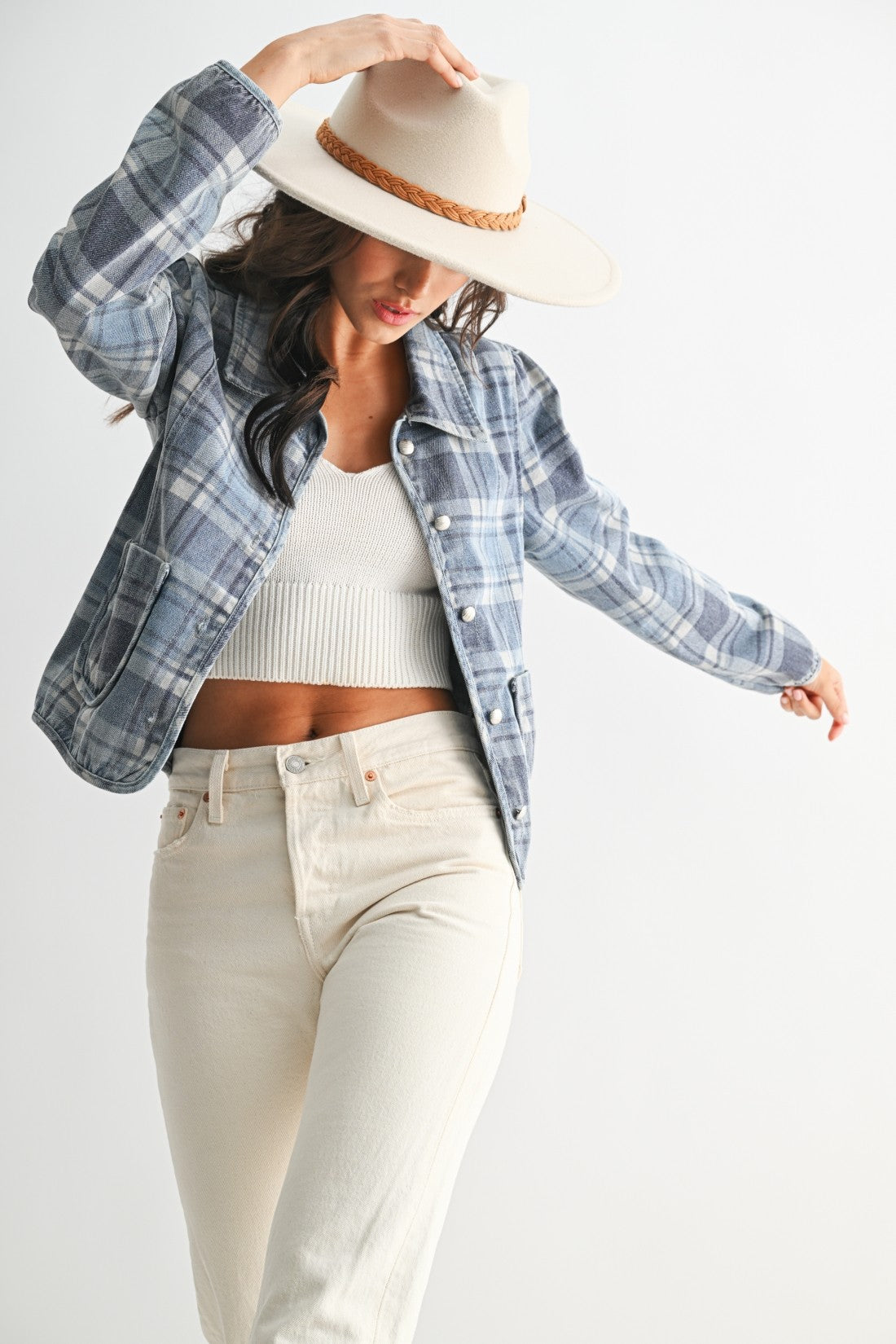 Plaid Denim Jacket