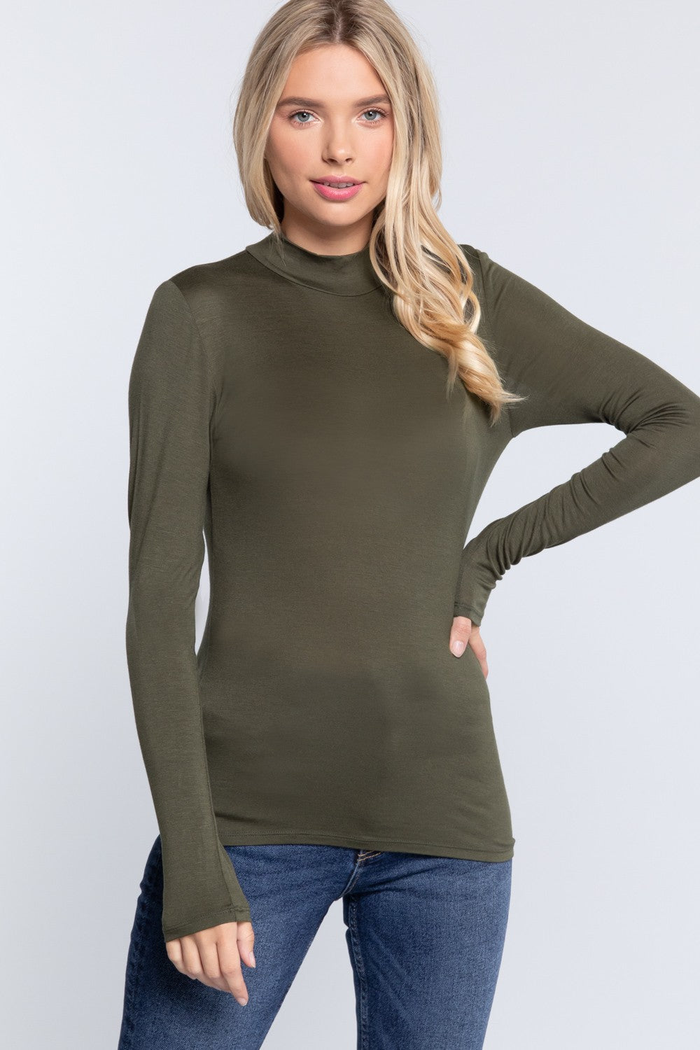 Lightweight Mock Neck Long Sleeve Collection