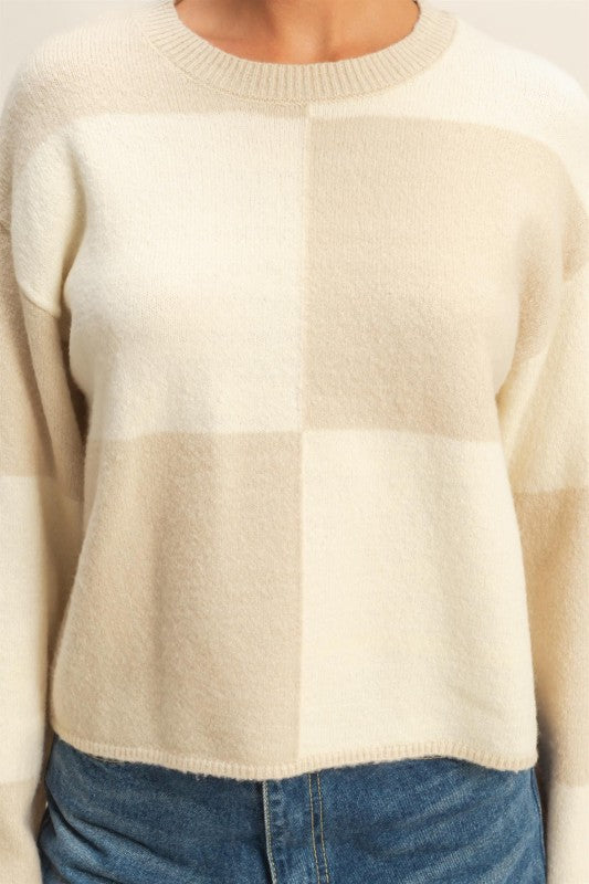 Oversized Checkered Sweater
