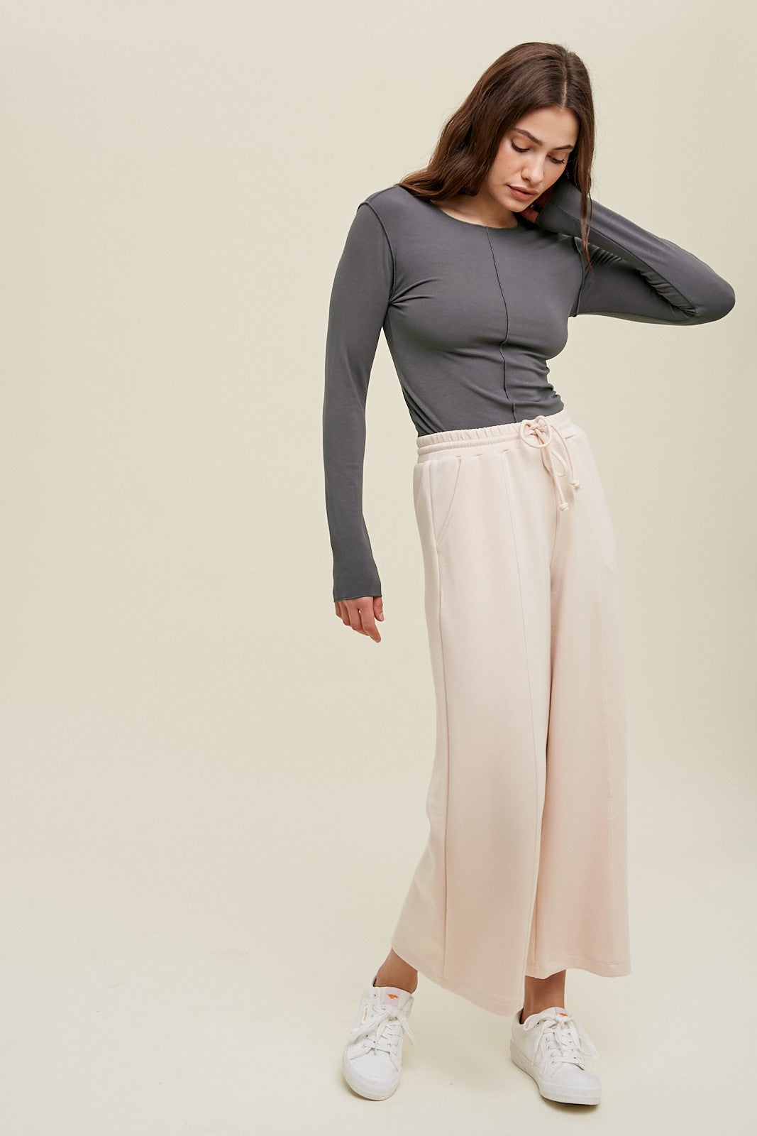 Reversible Stitch Top in Charcoal