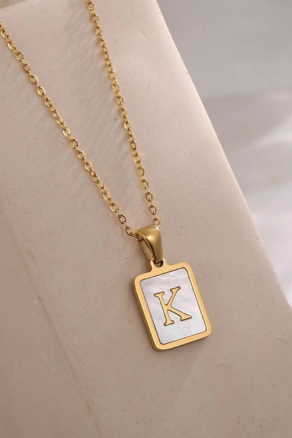 Mother of Pearl Letter Necklace
