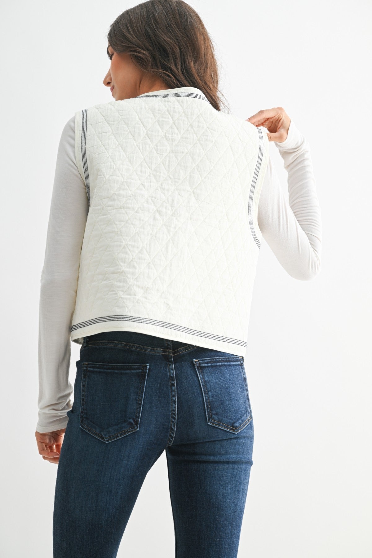 Embroidered Quilted Vest