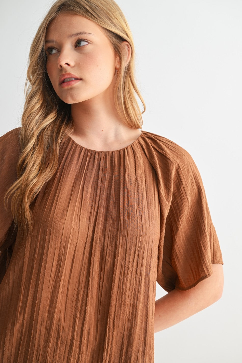 Crinkle Blouse in Copper