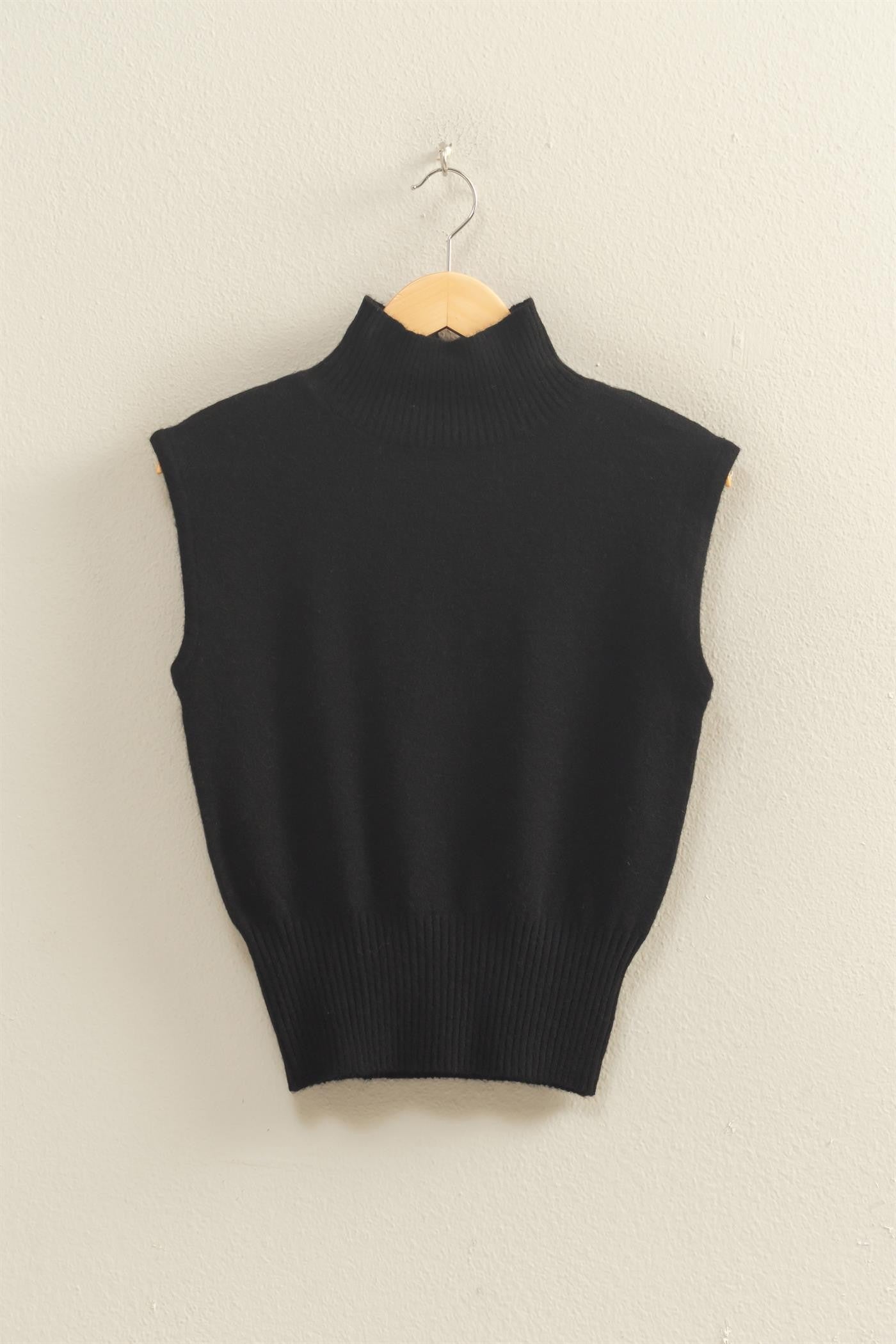 High Neck Sleeveless Knit Top