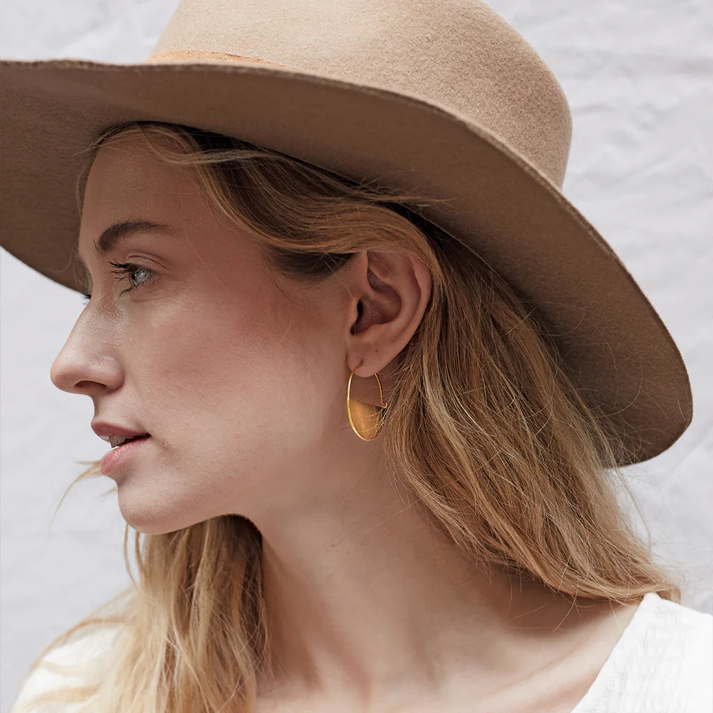 Lunar Hoop Gold Earrings