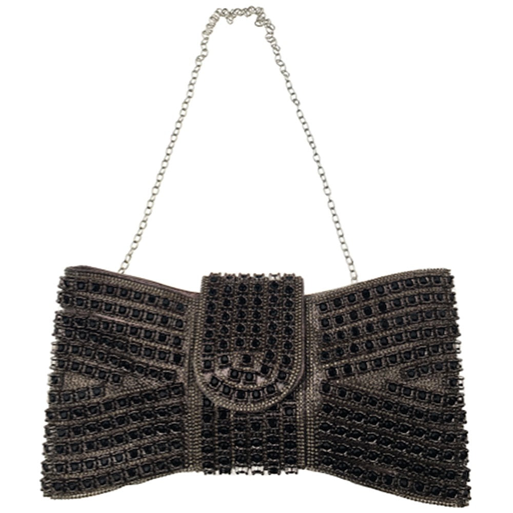Antique Rhinestone Bow Clutch Bag