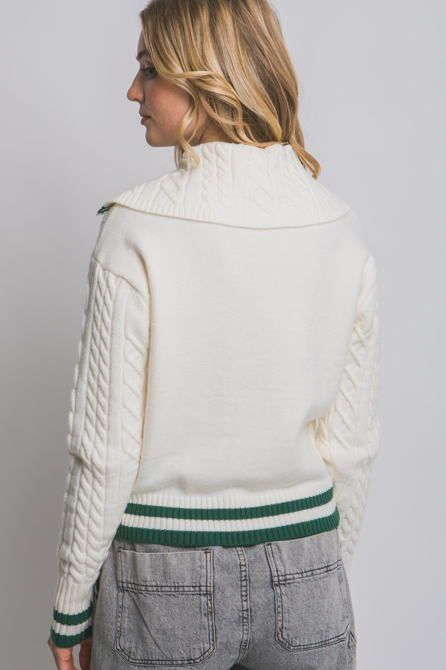 Sailor Collar Sweater in Off White