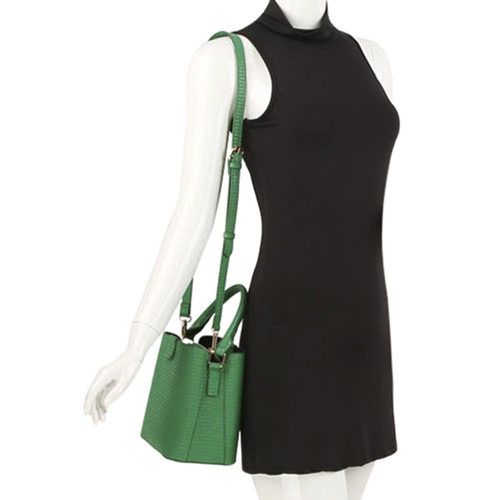 Top Handle Textured Bag in Black