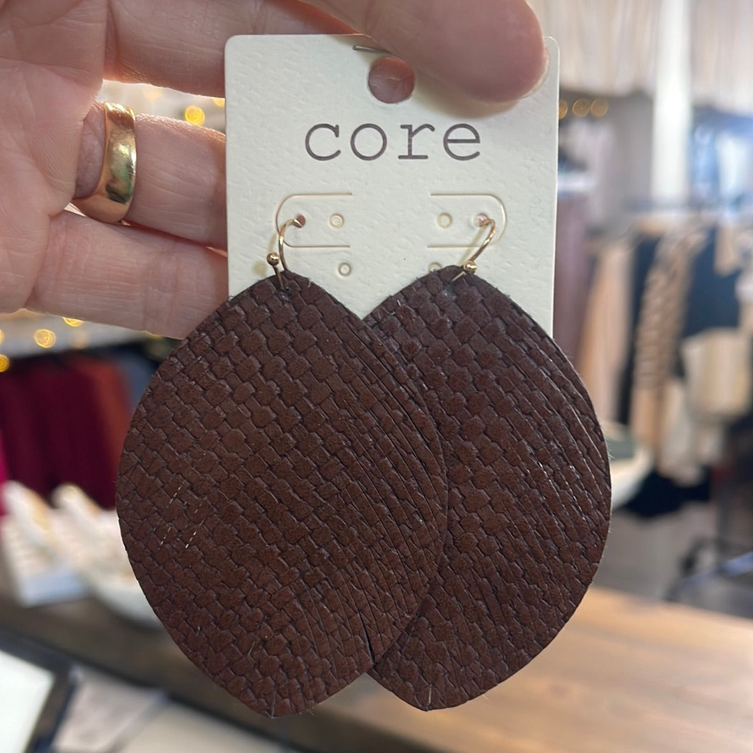 Leather Teardrop Earrings