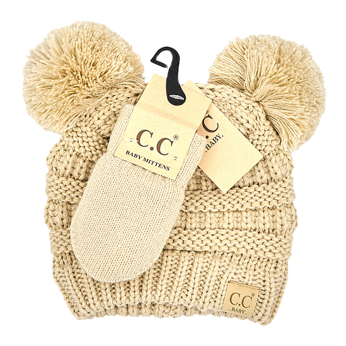 CC Baby Pom Beanie & Mitten Set