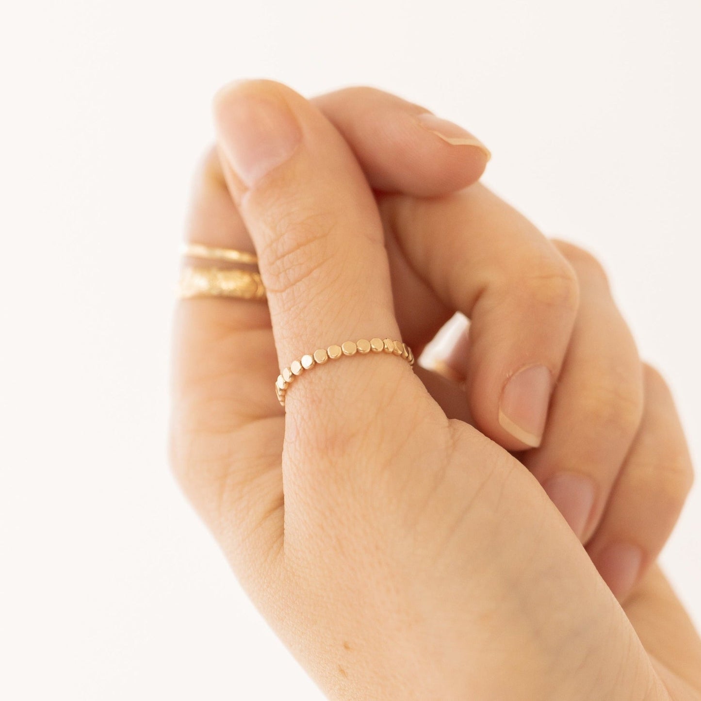 Pebble Stacking Ring in Gold