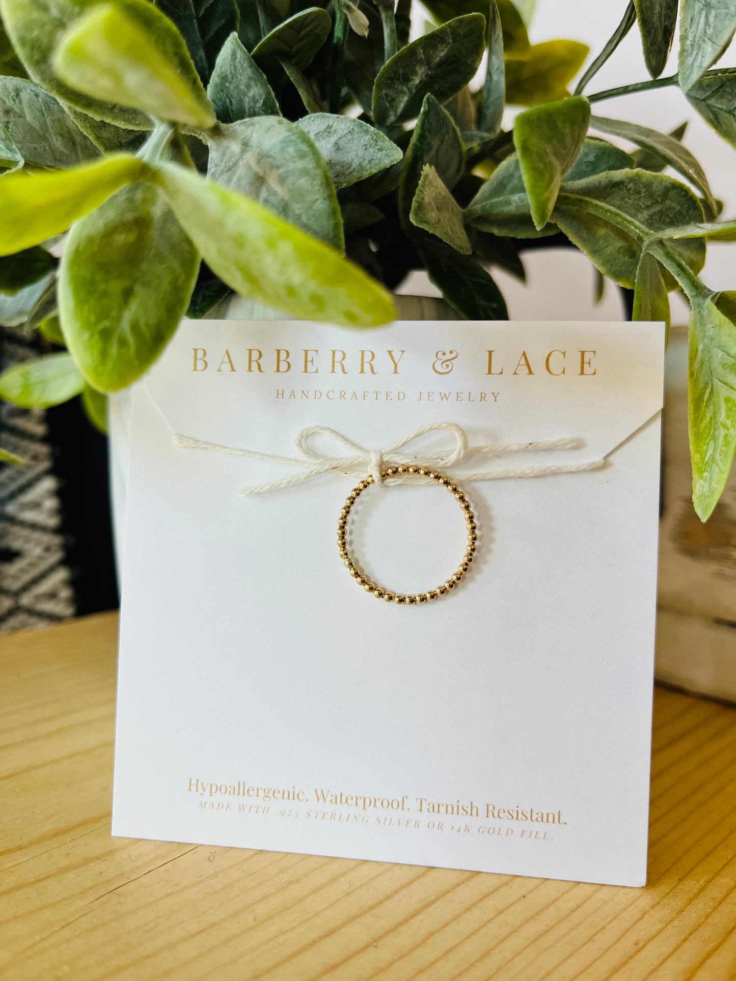 Beaded Stacking Ring in Gold