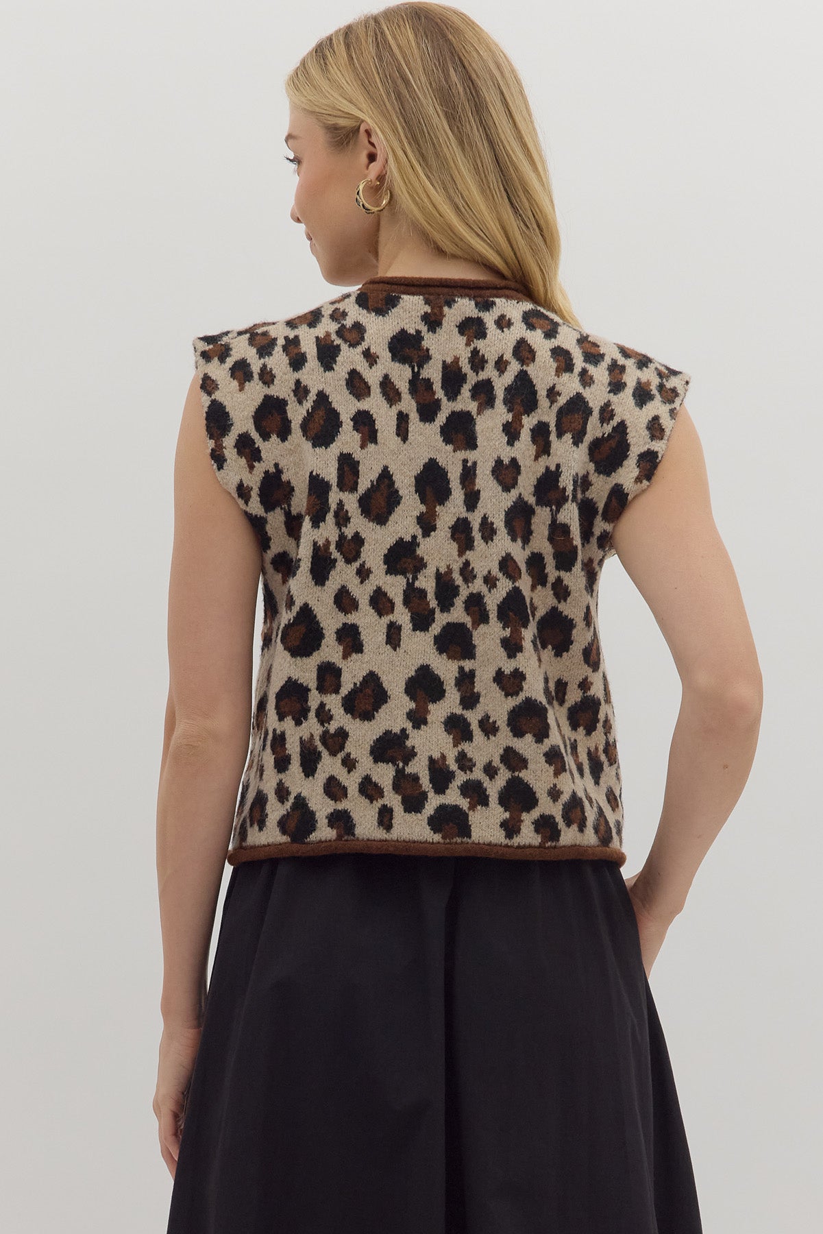 Ultra Soft Leopard Sweater Vest