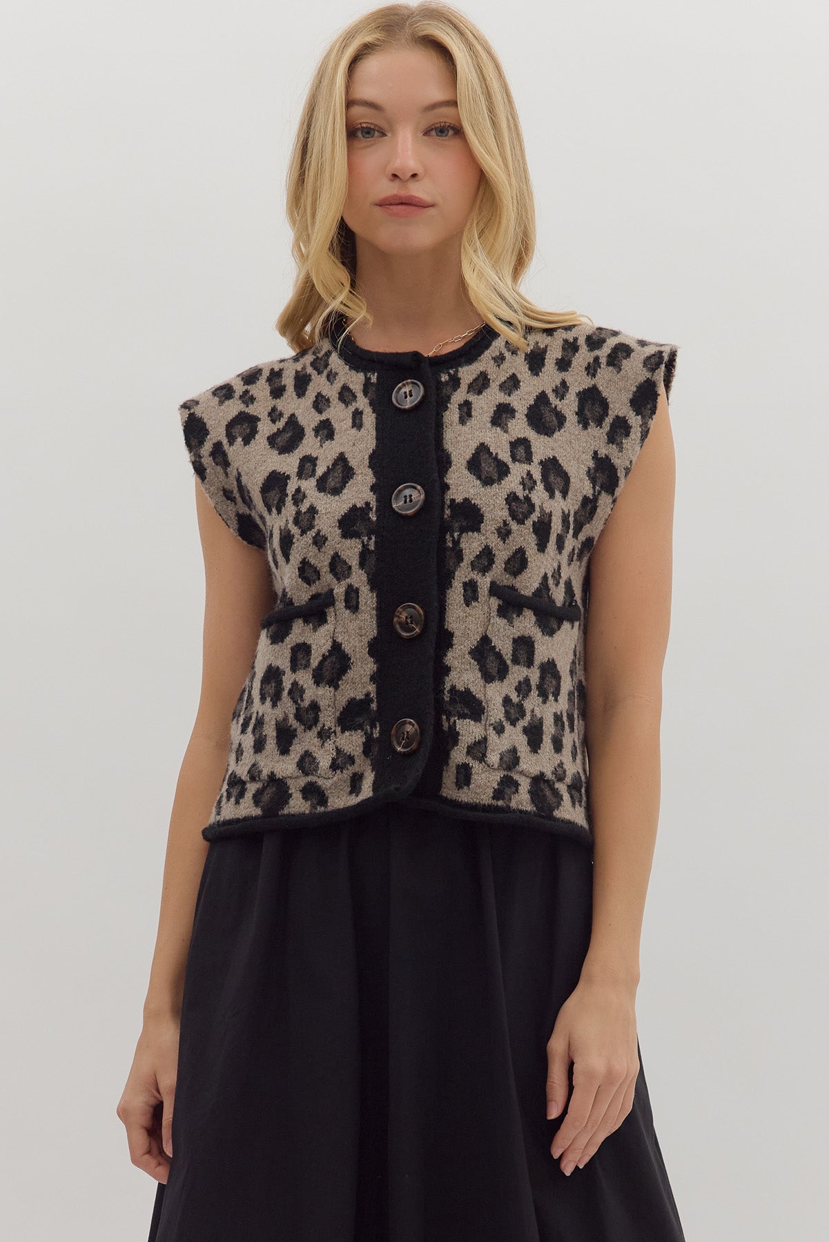 Ultra Soft Leopard Sweater Vest