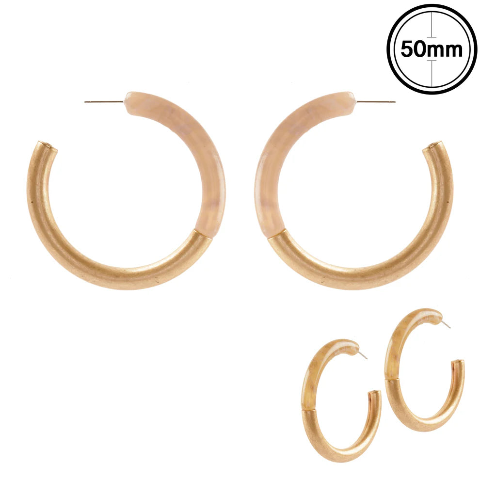 Natural Acrylic Hoop Earrings
