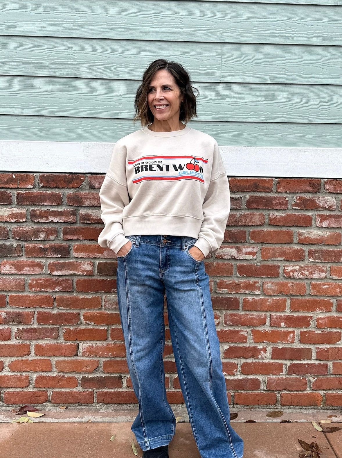 Life is Good in Brentwood Cropped Sweatshirt