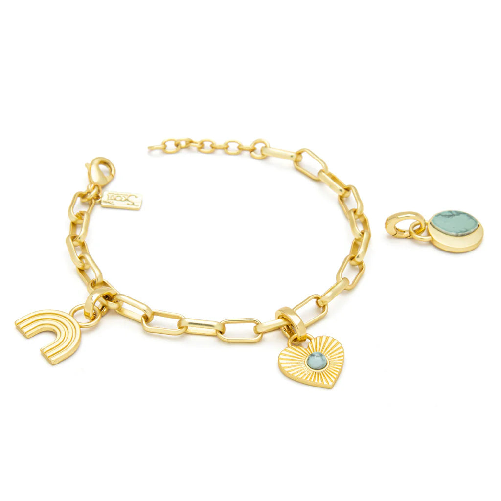 Charm Bracelet - Blue Howlite/Harmony/Gold