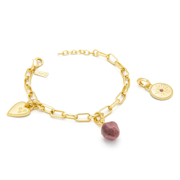 Charm Bracelet -Tourmaline/Healing/Gold