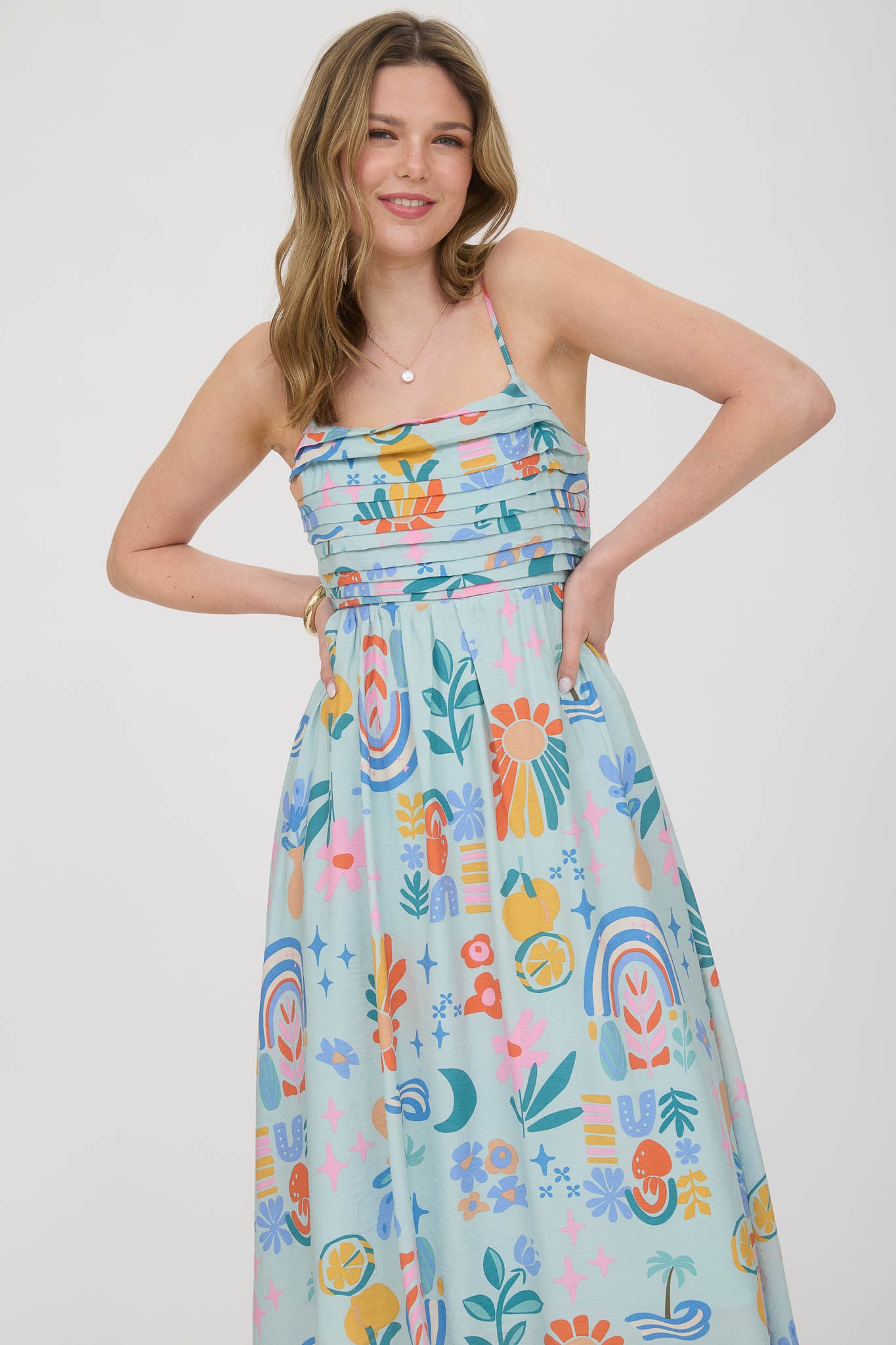 Sunshine Sage Midi Dress