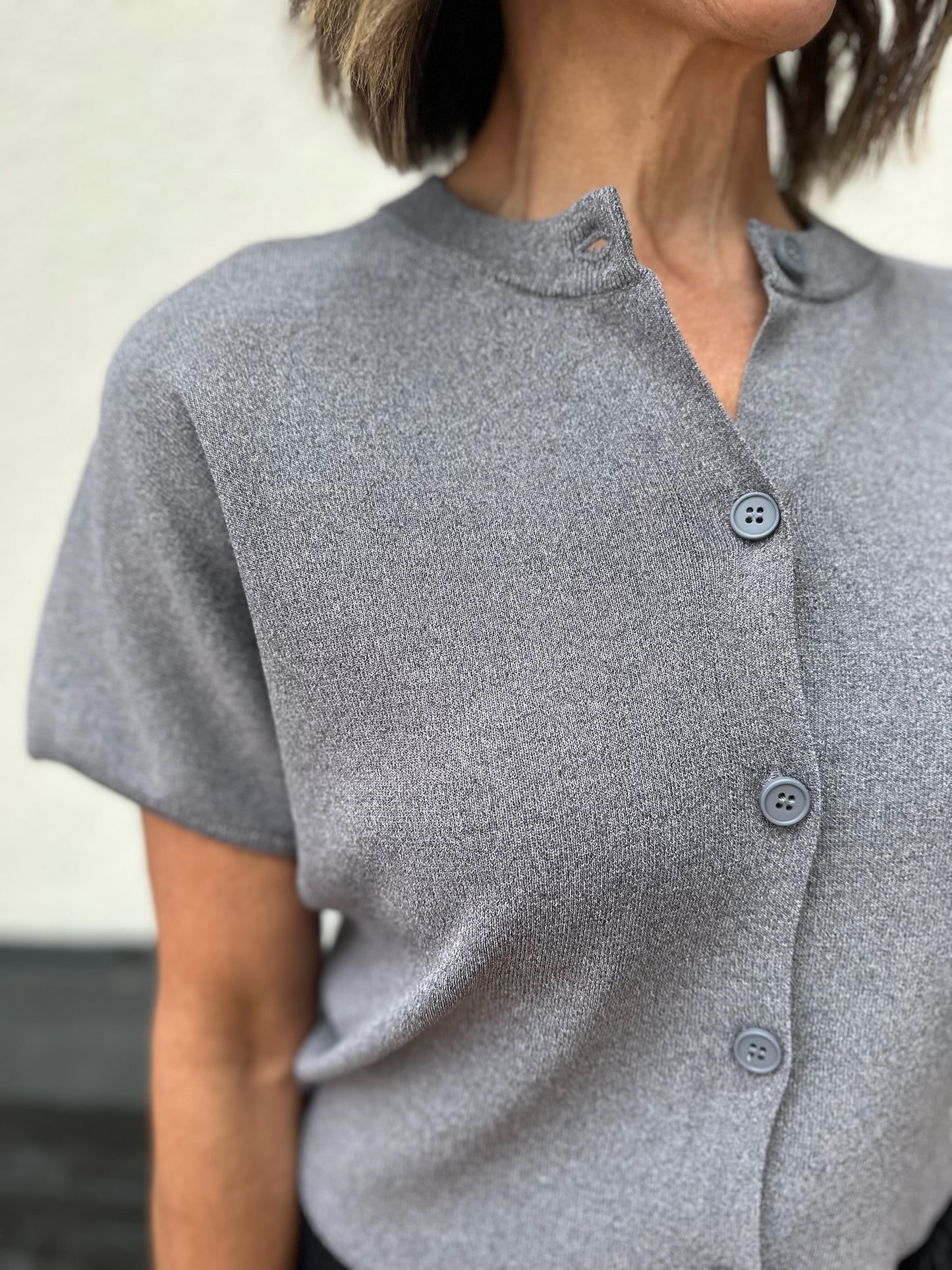 Button Down Lightweight Sweater Top