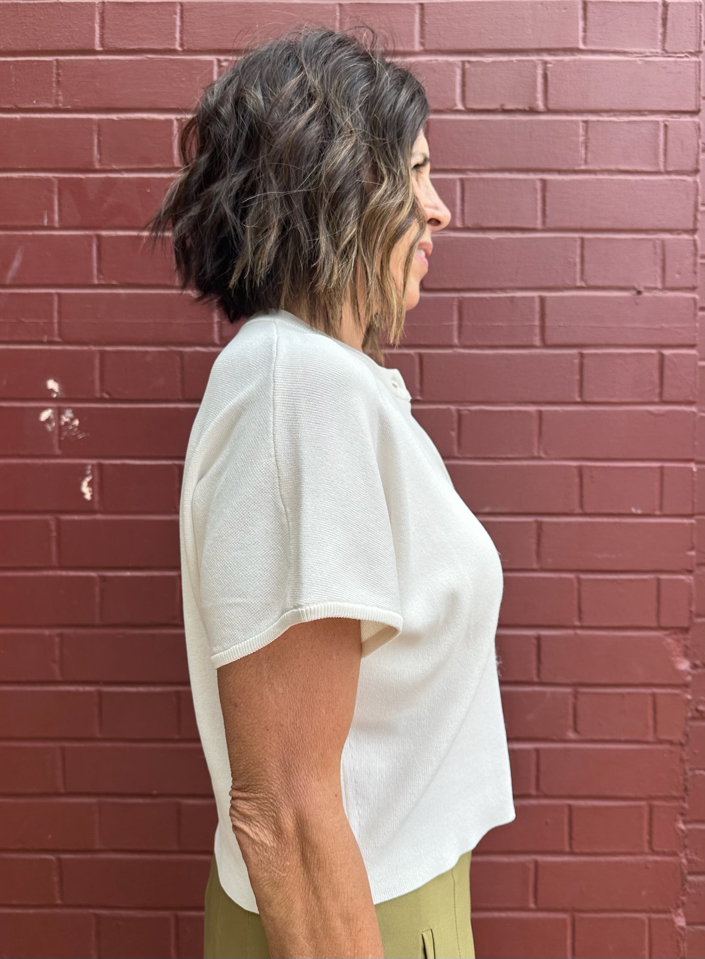 Button Down Lightweight Sweater Top