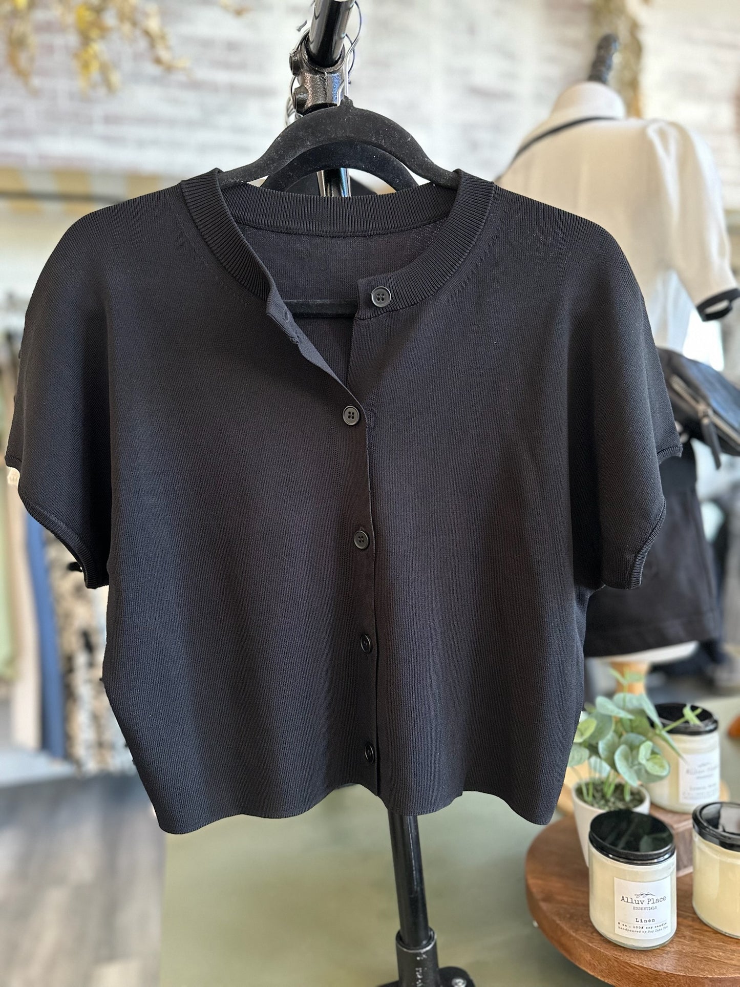 Button Down Lightweight Sweater Top