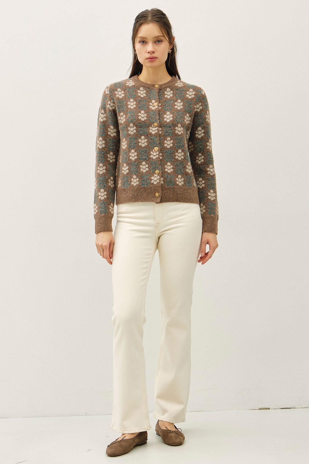 Floral Cardigan Sweater