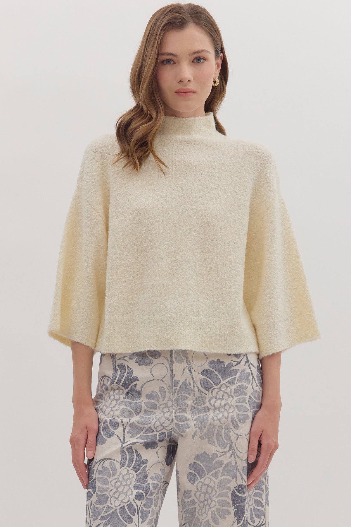 Super Soft 3/4 Sleeve Sweater Top