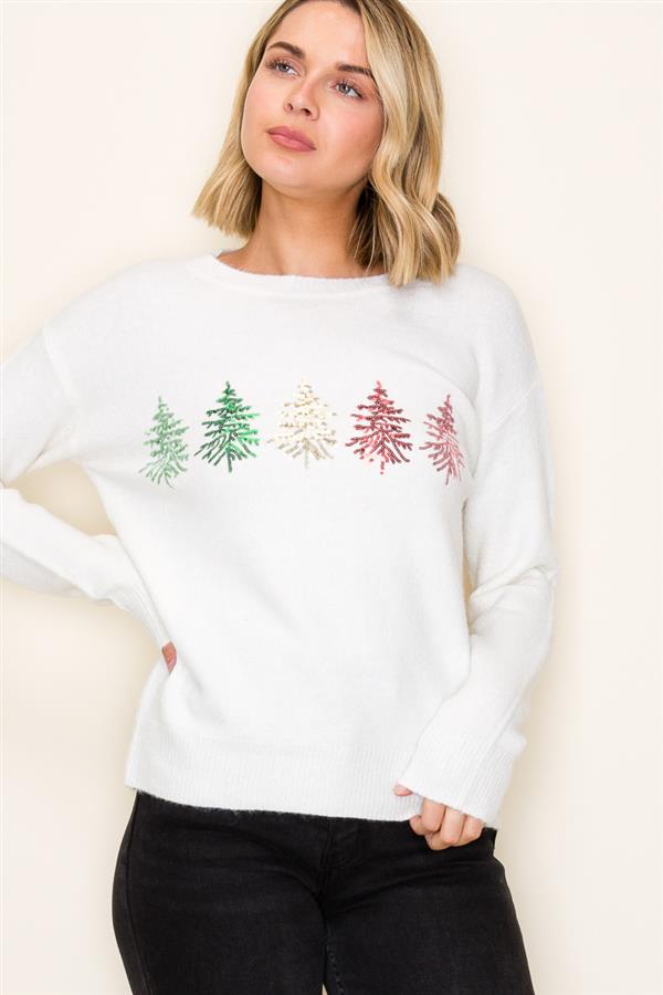 Sequin Christmas Tree Sweater