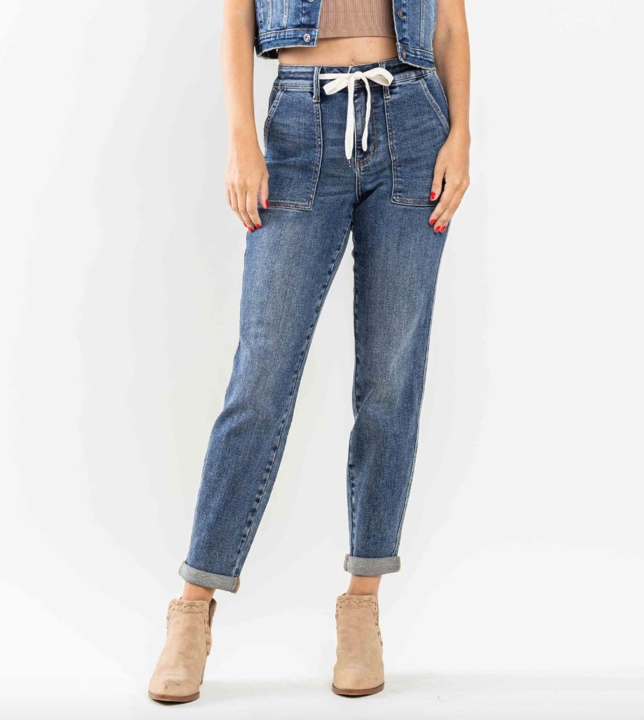 High Waist Elastic Drawstring Joggers